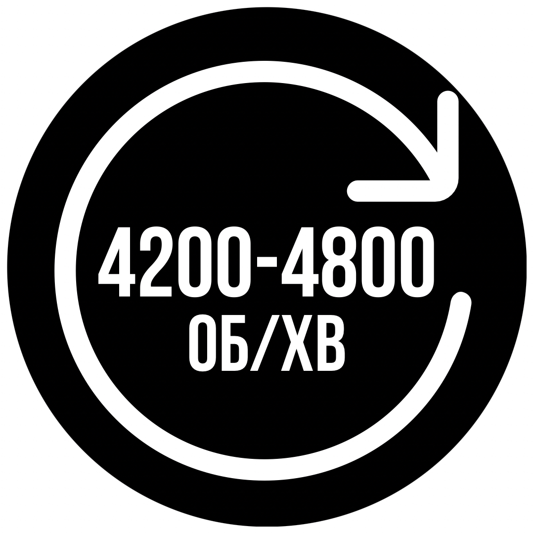 швидкість обертання: 4200-4800 об/хв